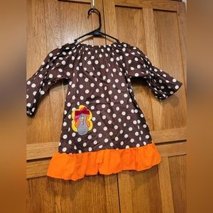 NWOT Thanksgiving Dress for girls NEW...size 6  RUNS SMALL